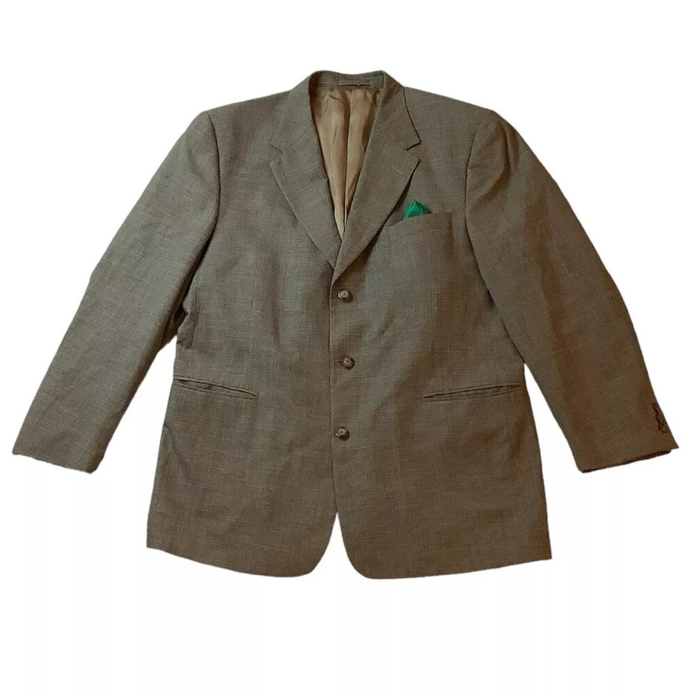 Jhane Barnes Mens Woven Wool Blend Blazer 2 Button Size 42R